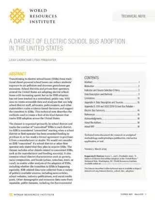 Technical Note for a Dataset of Electric School Bus Adoption in the US