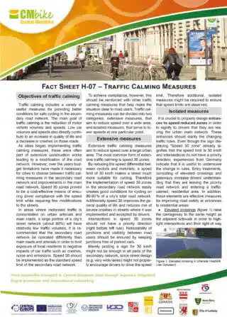 Cycling infrastructure and services – Traffic Calming