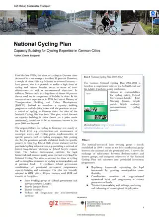 Cycling expertise: German Experiences, Chinese Opportunities